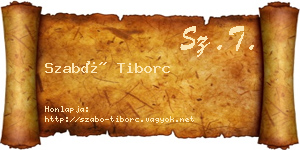 Szabó Tiborc névjegykártya